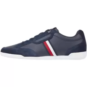 Image of Tommy Hilfiger Signature Leather Mix Cupsole Trainers - Blue