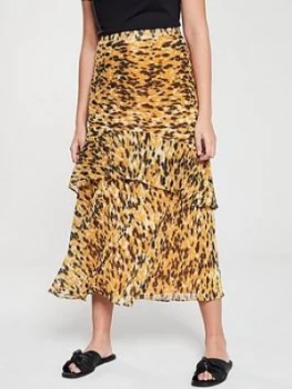 Image of WHISTLES Ikat Animal Nora Skirt - Yellow/Multi, Yellow/Multi, Size 8, Women