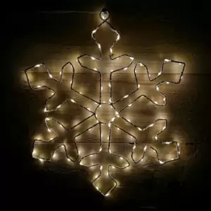 image of Lumineo 37x37cm Warm White LED Christmas Snowflake Silhouette Hanging Decoration