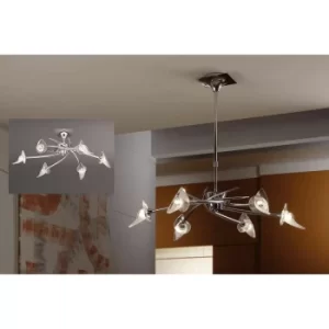 Image of Suspension Flavia Convertible Semi Telescopic Round Ceiling 6 Bulbs G9, polished chrome