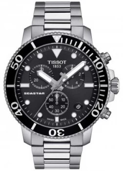 image of Tissot Mens Seastar 1000 Quartz Chronograph Black/Stainless Watch