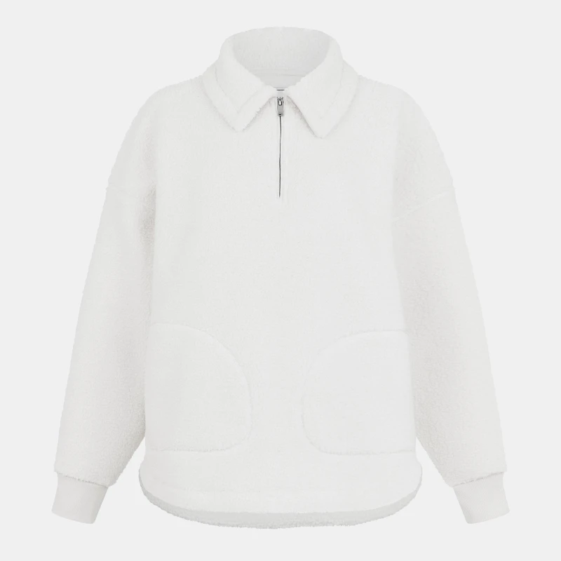 Image of Jack Wills Womens 1/4 Zip Fleece Vintage White female 6 (2XS)