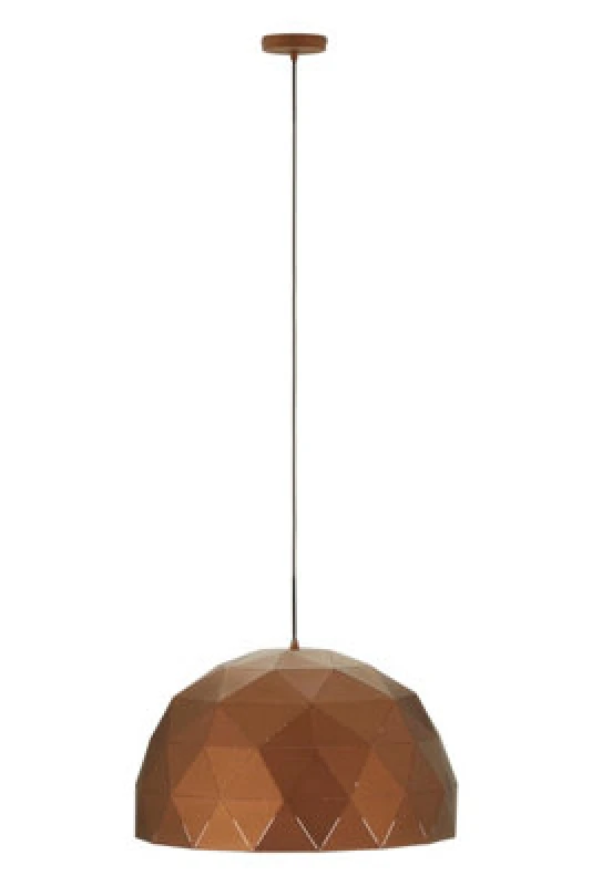 Image of Orsina Large Coffee Dome Pendant Light, Geometric Iron Ceiling Light With Gold Interior, Light For Dining Room