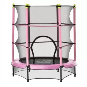 Image of HOMCOM 5.2FT Kids Trampoline with Safety Enclosure, Indoor Outdoor Toddler Trampoline for Ages 3-10 Years, Pink