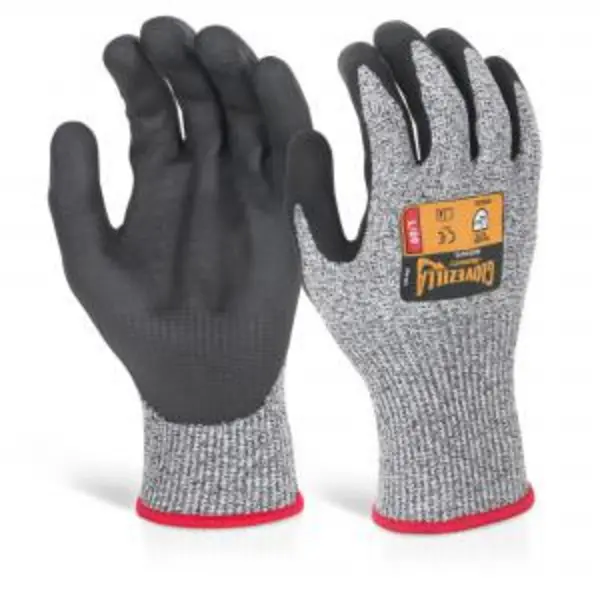 image of Beeswift Glovezilla Nitrile Palm Coated Glove Grey 2XL Pair GZ01GYXXL BESWGZ01GYXXL