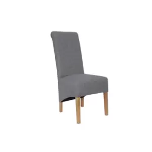 Image of Kettle Interiors Scroll Back Upholstered Chair Light Grey