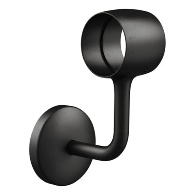 Image of Rothley Matt Black Staircase Handrail Connecting Wall Bracket (Diam) 40mm