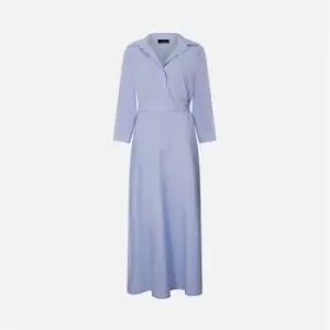 image of James Lakeland Stripped Shirt belted Midi Dress - Blue