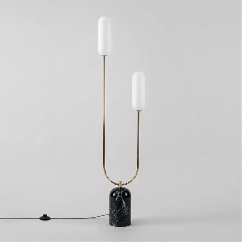 Image of Houseof Houseof Marble Arc Floor Lamp - Green