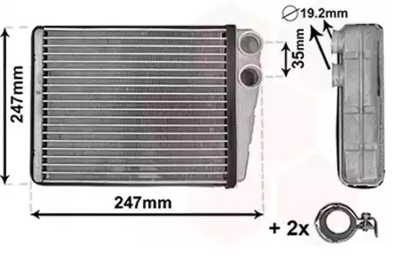 Image of VAN WEZEL 30006673 Heat Exchanger with accessories, *** IR PLUS *** Heat Exchanger,interior heating (467)