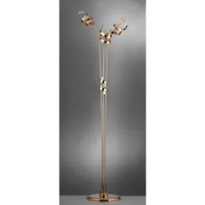 image of Onli Zoe Ribbon 3 Light Multi Arm Floor Lamp, Copper