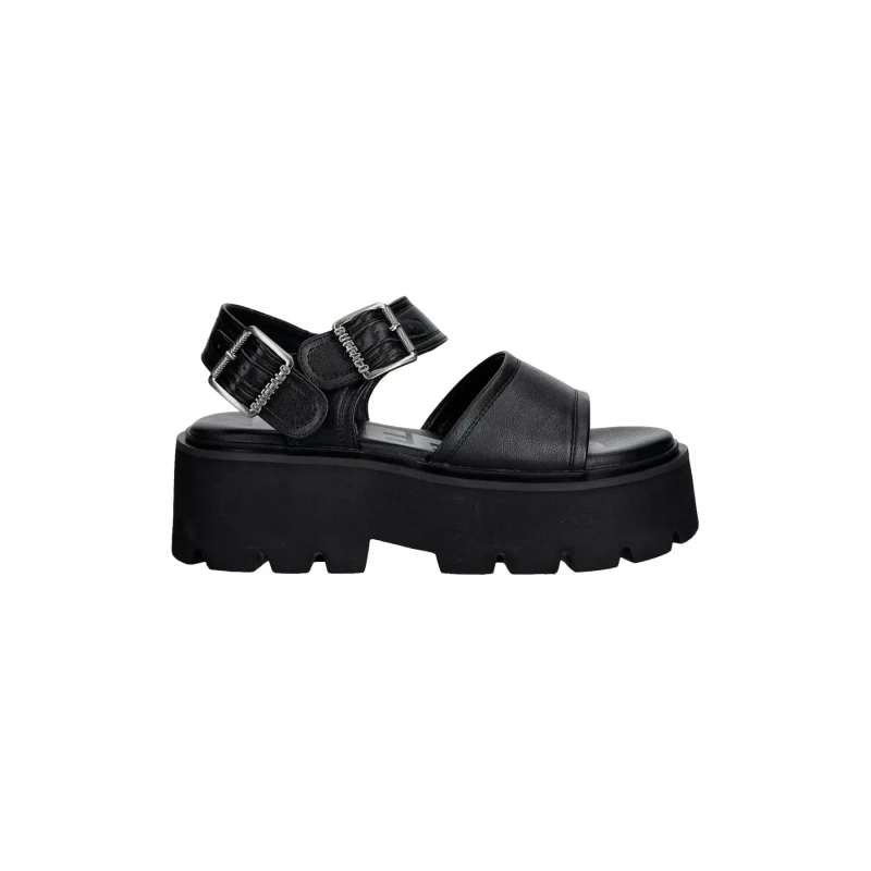 Image of Buffalo Womens wedge sandals Buffalo Brake Noir Female 40