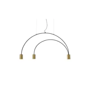 Image of Prilep Ceiling Pendant Light 3x GU10 Max 25W Black-Brass
