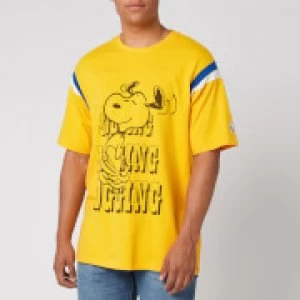 Image of Levis X Peanuts Mens Football T-Shirt Jogging Snoopy - Gold Fusion - M