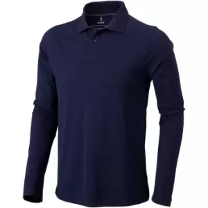 Image of Elevate Mens Oakville Long Sleeve Polo Shirt (XXL) (Navy)