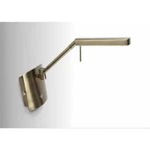 Image of Phuket wall light 1 bulb 7W LED 3000K, 600lm, antique brass