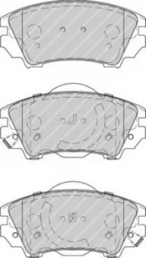 Image of Ferodo FDB4208 Brake Pad Set Front Axle Premier Car