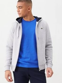 Lacoste Sports Classic Zip Through Hoodie - Grey, Size 3, Men