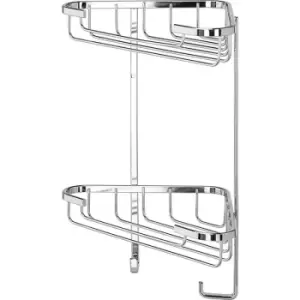 Image of Rust Free Small Two Tier Corner Storage Basket Caddy - Croydex