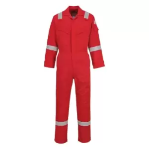 image of Biz Flame Mens Flame Resistant Super Lightweight Antistatic Coverall Red 3XL 32"