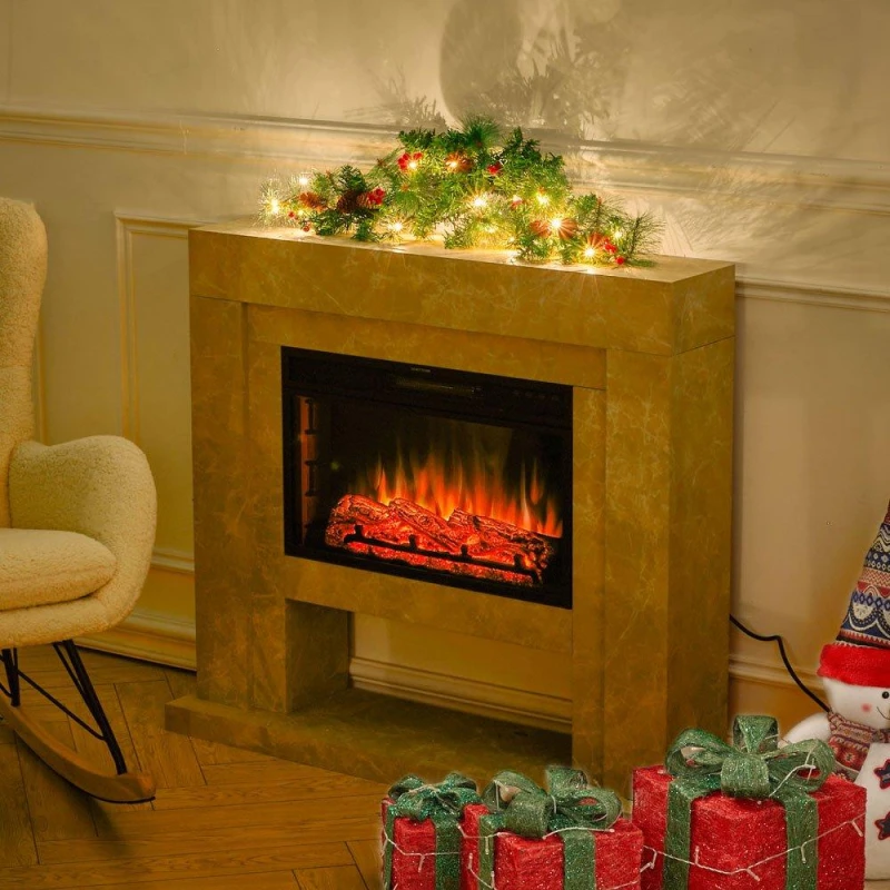 Image of LIFE IDEAS LED Christmas Mantel Swag Green unisex 90cm