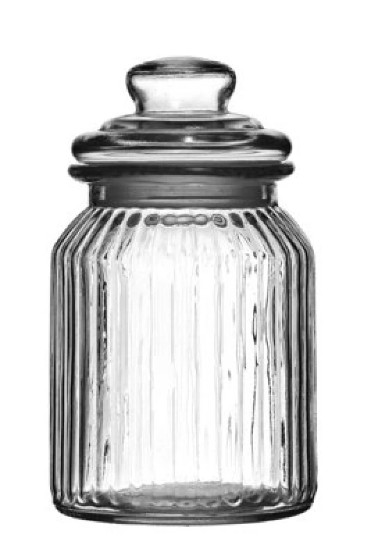 Image of Orsina Ribbed Storage Ribbed Glass Storage Jar
