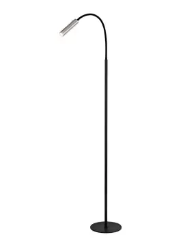 Image of Floor Lamp, 1 Light Adjustable Switched, 1 x 7W LED, 3000K, 436lm, Black, Aluminium