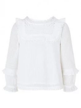 Monsoon Girls Prairie Blouse - Ivory, Size Age: 7 Years, Women