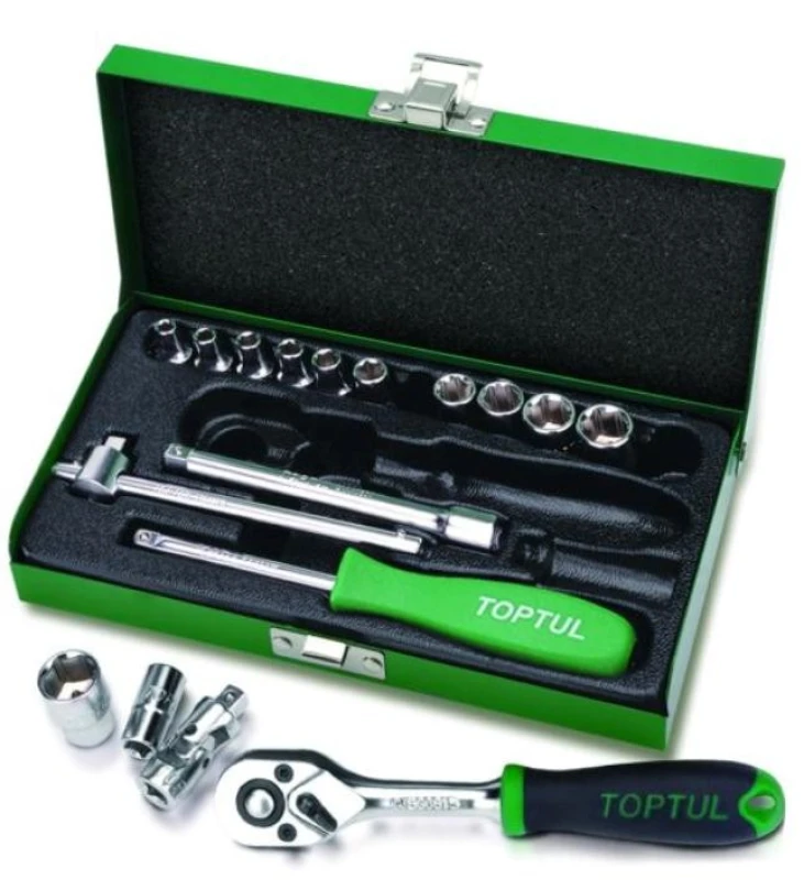 Image of TOPTUL GCAD1701 Socket set Number of tools: 17 Socket set (5840)