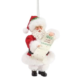 image of Naughty and Nice Santa Hanging Ornament