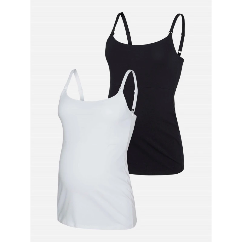 Image of Mamalicious Maternity 2-Pack Strap Nursing Vests Black female 10 (S)
