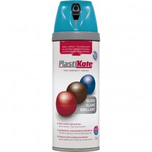 image of Plastikote Premium Gloss Aerosol Spray Paint Mediterranian Blue 400ml