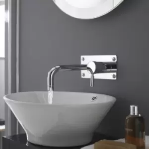 Image of Tec Single Lever Basin/Bath Filler Tap Wall Mounted - Chrome - Hudson Reed
