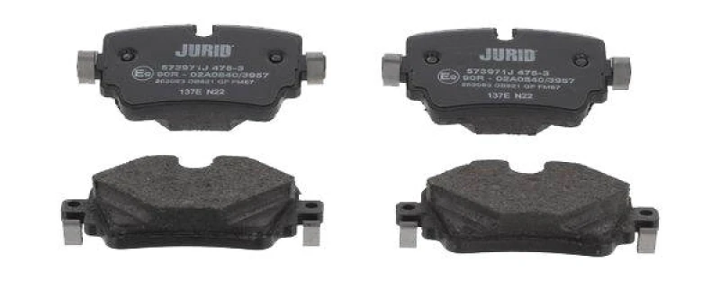 Image of JURID 573971J Brake pad set prepared for wear warning indicator, without accessories Brake Pad Set,disc brake (402)