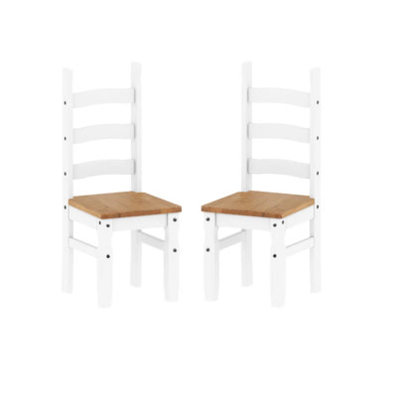 Image of Mercers Furniture Corona White Pair Of Dining Chairs