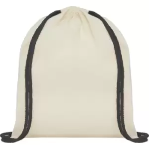 Image of Bullet Oregon Cotton Drawstring Bag (One Size) (Natural/Solid Black)