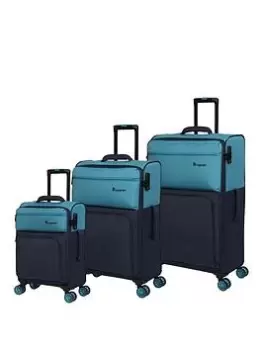Image of IT Luggage Duo Tone Capri/Dress Blues 8 Wheel Suitcase 3Pcs Set