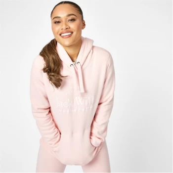 Image of Jack Wills Hunston Graphic Logo Hoodie - Pink