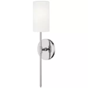 Olivia 1 Light Wall Sconce Polished Nickel, Linen