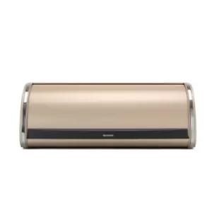 Image of Brabantia Champagne Roll Top Bread Bin Beige and Silver