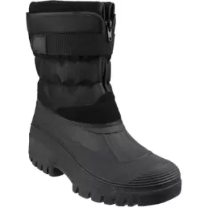 image of Cotswold Chase Touch Fastening and ZIP Up Winter Boot Male Black UK Size 12