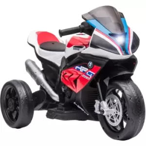 image of Bmw HP4 Kids Electric Ride-On Toy Motorcycle w/ Three Wheels, Music Red - Red - Homcom