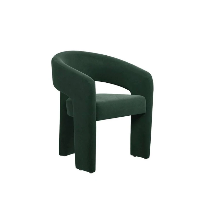 Image of Lemon Pavilion Furniture Alba Indoor Dining Chair - Velvet - L52.5xW59xH75cm - Forest Green Green Unisex