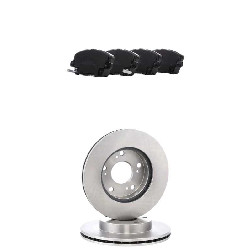 Image of RIDEX 3405B2932 Brake disc and pads set Front Axle, Brake Disc Type: internally vented, with acoustic wear warning Brake Set,disc brakes (3405)
