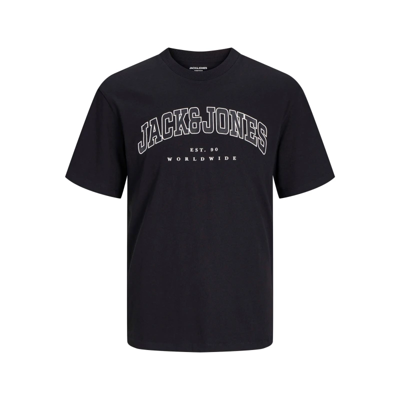 Image of Jack and Jones Mens Varsity Logo Plus Size T-Shirt Black male 3XL