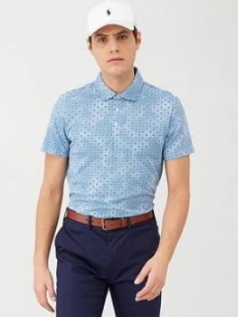 Image of Polo Ralph Lauren Golf Printed Pima Jersey Polo Shirt - Blue