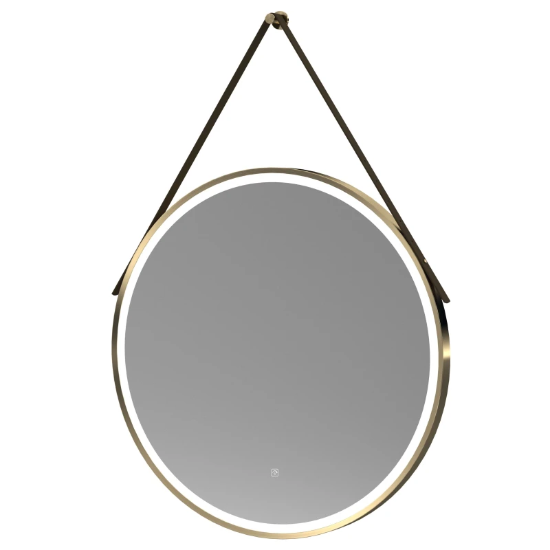 Image of Balterley LED Touch Sensor Mirror with Demister Strap Brushed Brass Brown 800mm Bronze
