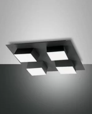 Image of Lucas Integrated LED Semi Flush Light Anthracite Glass