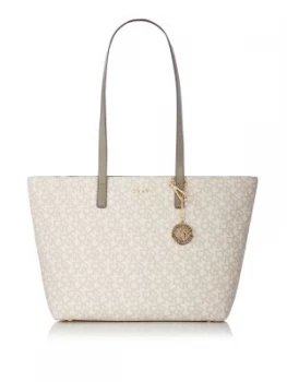 Image of DKNY Coated logo medium shoulder tote Grey
