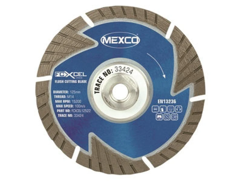 Image of MEXCO MEXCO FCXCEL12522 FCXCEL Grade Flush Cut Diamond Blade 125 x 22mm MEXFCXL125 FCXCEL12522